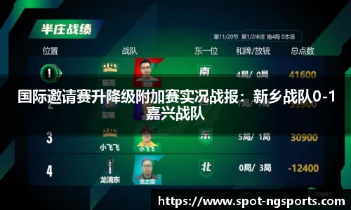 国际邀请赛升降级附加赛实况战报:新乡战队0-1嘉兴战队